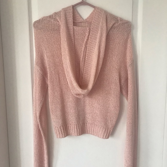 NWOT Ardene Loose Knit Pink Hoodie/ Hooded Sweater - Picture 2 of 6